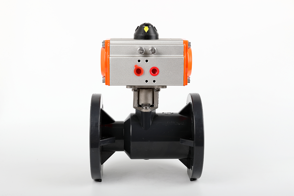 台前气动法兰一体球阀